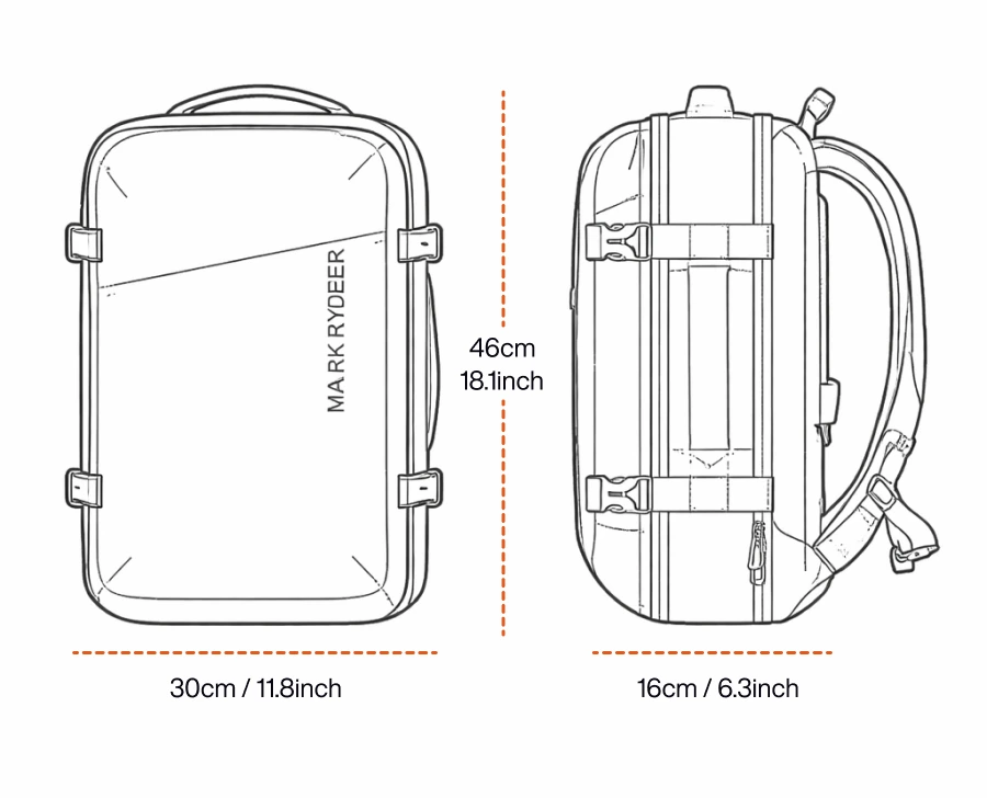 Mark Ryden Compression Travel Backpack Specification